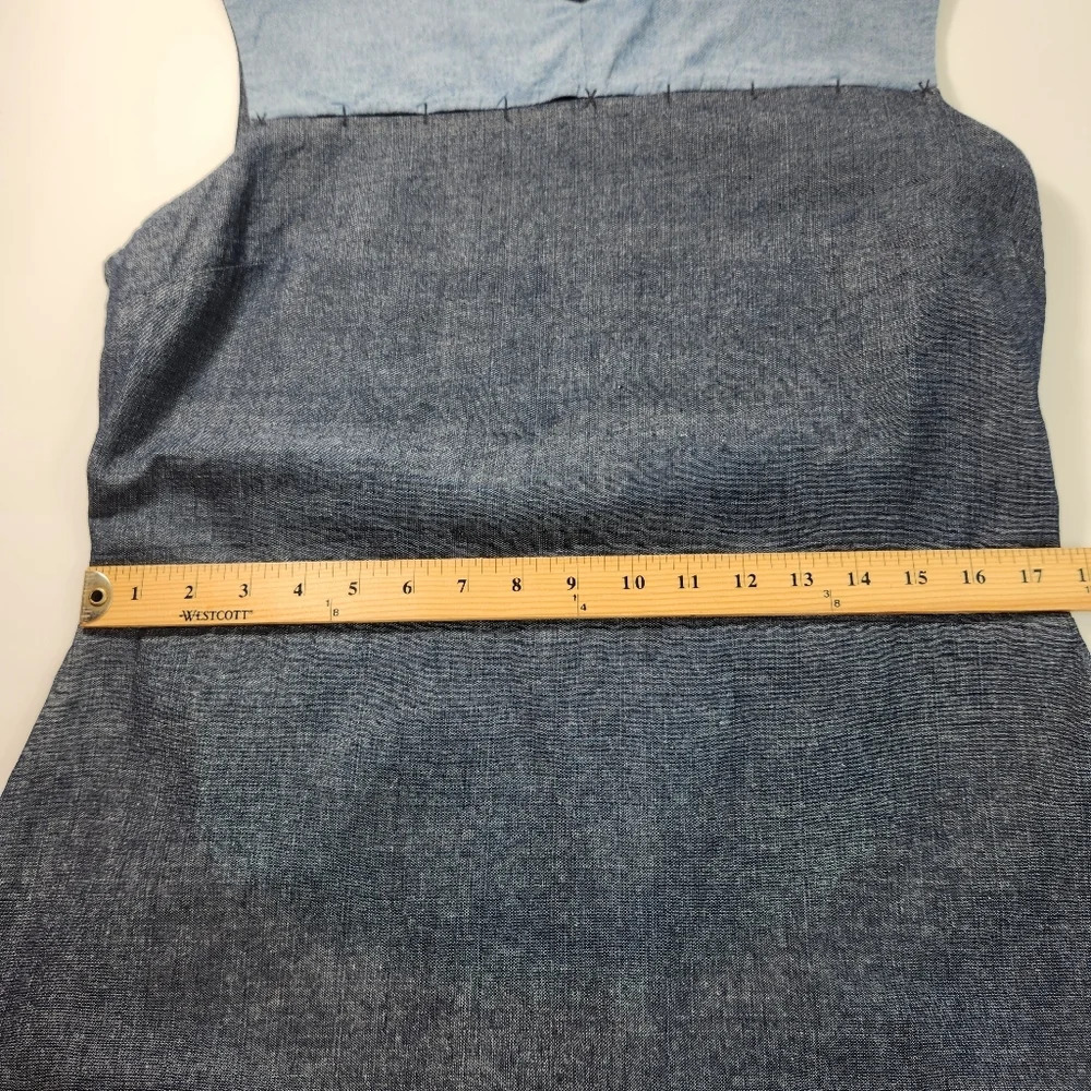 Kate Spade SATURDAY Blue Sleeveless V-Neck Saturday Dress Back Zip Size XL - Picture 13 of 13